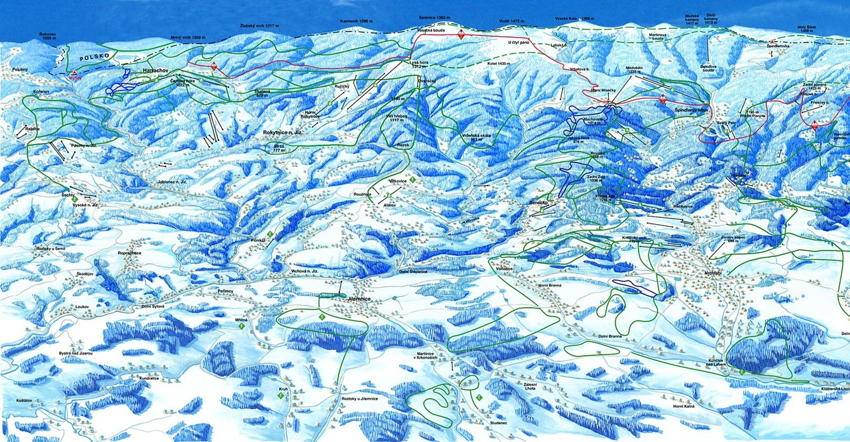 Map of cross-country skiing trails